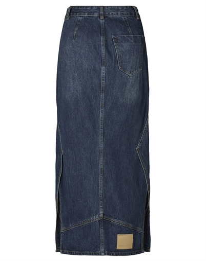 Rabens Saloner - Joella Patchwork Denim Nederdel - Dark Washed Indigo | Shop her